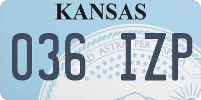 KS license plate 036IZP
