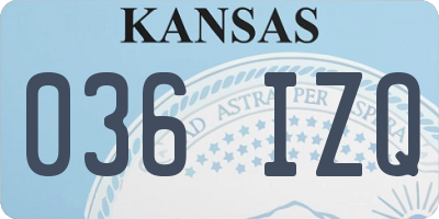 KS license plate 036IZQ