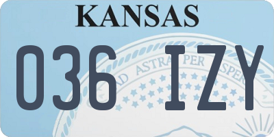 KS license plate 036IZY