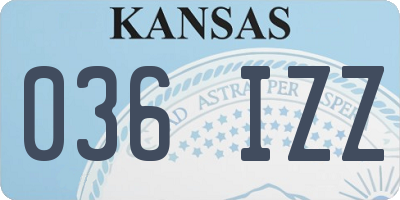 KS license plate 036IZZ