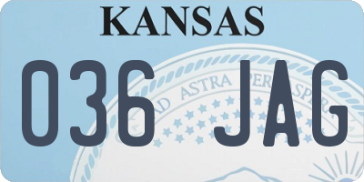 KS license plate 036JAG
