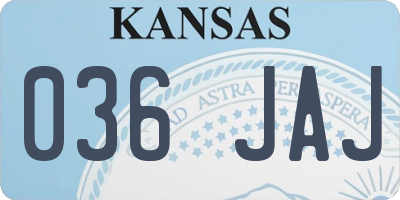 KS license plate 036JAJ