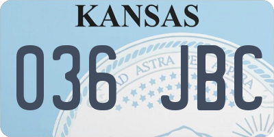 KS license plate 036JBC