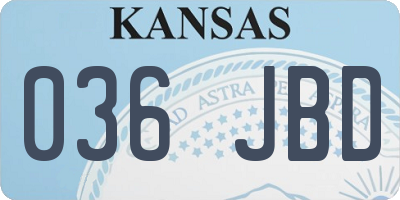 KS license plate 036JBD