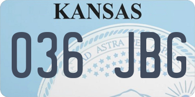 KS license plate 036JBG