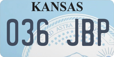 KS license plate 036JBP