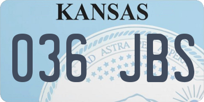 KS license plate 036JBS