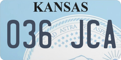 KS license plate 036JCA