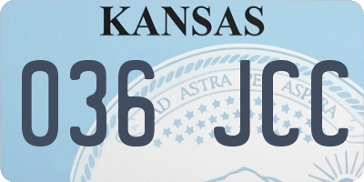 KS license plate 036JCC