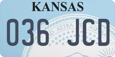 KS license plate 036JCD