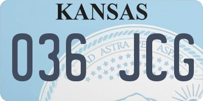KS license plate 036JCG