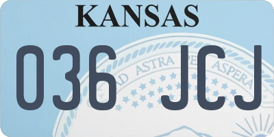 KS license plate 036JCJ
