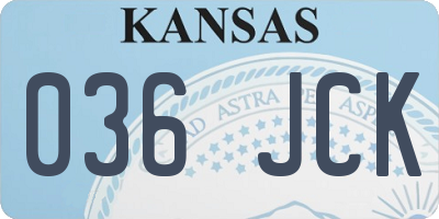 KS license plate 036JCK