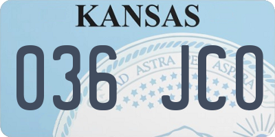 KS license plate 036JCO