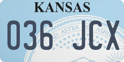 KS license plate 036JCX