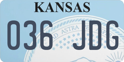 KS license plate 036JDG
