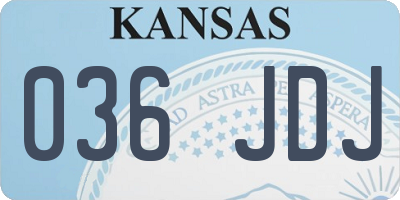 KS license plate 036JDJ