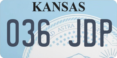KS license plate 036JDP