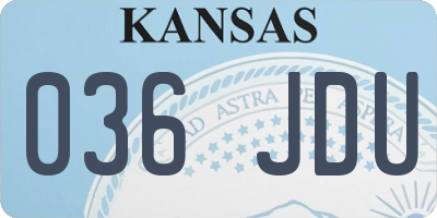 KS license plate 036JDU