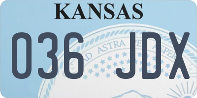 KS license plate 036JDX