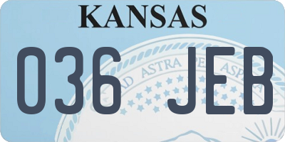 KS license plate 036JEB