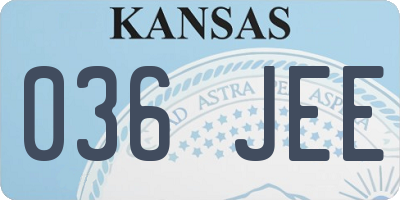 KS license plate 036JEE