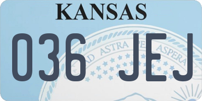 KS license plate 036JEJ