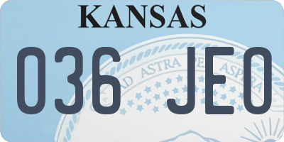 KS license plate 036JEO