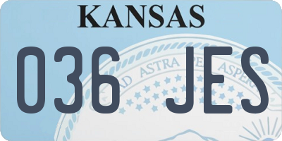 KS license plate 036JES