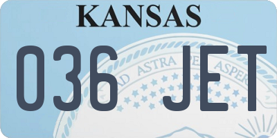 KS license plate 036JET
