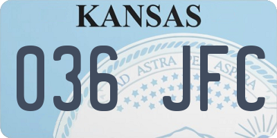 KS license plate 036JFC