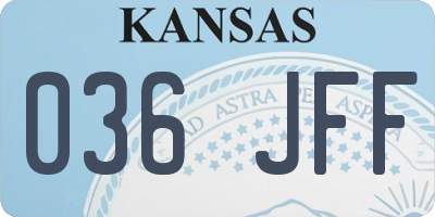 KS license plate 036JFF