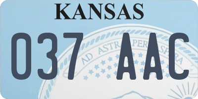 KS license plate 037AAC