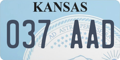 KS license plate 037AAD