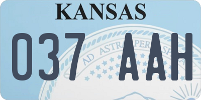 KS license plate 037AAH