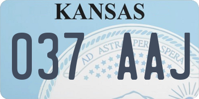 KS license plate 037AAJ