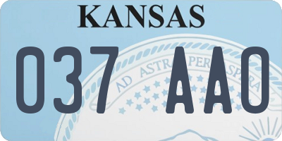 KS license plate 037AAO