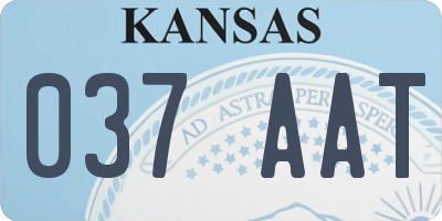 KS license plate 037AAT