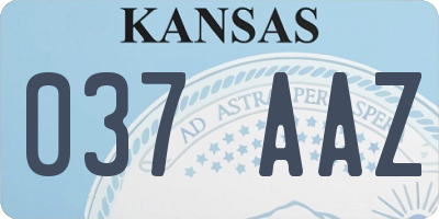 KS license plate 037AAZ