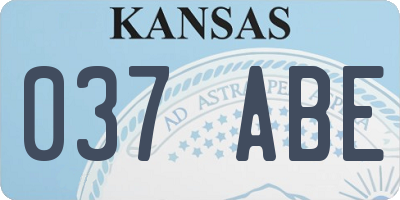 KS license plate 037ABE