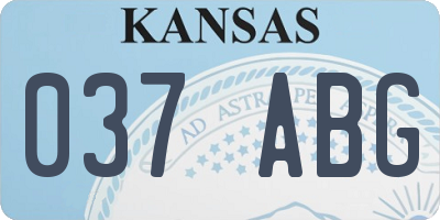 KS license plate 037ABG