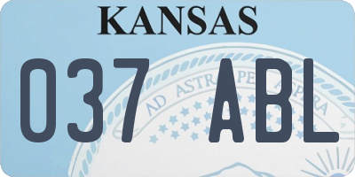 KS license plate 037ABL