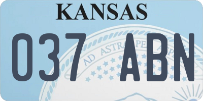 KS license plate 037ABN