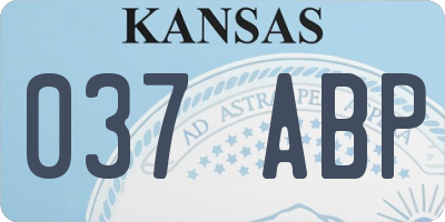 KS license plate 037ABP