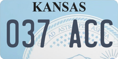 KS license plate 037ACC