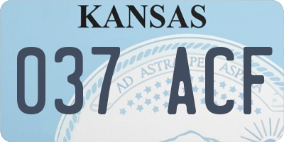 KS license plate 037ACF