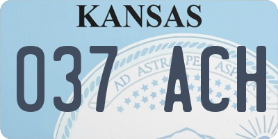 KS license plate 037ACH