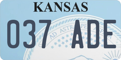 KS license plate 037ADE