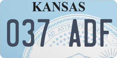 KS license plate 037ADF
