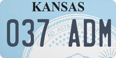 KS license plate 037ADM